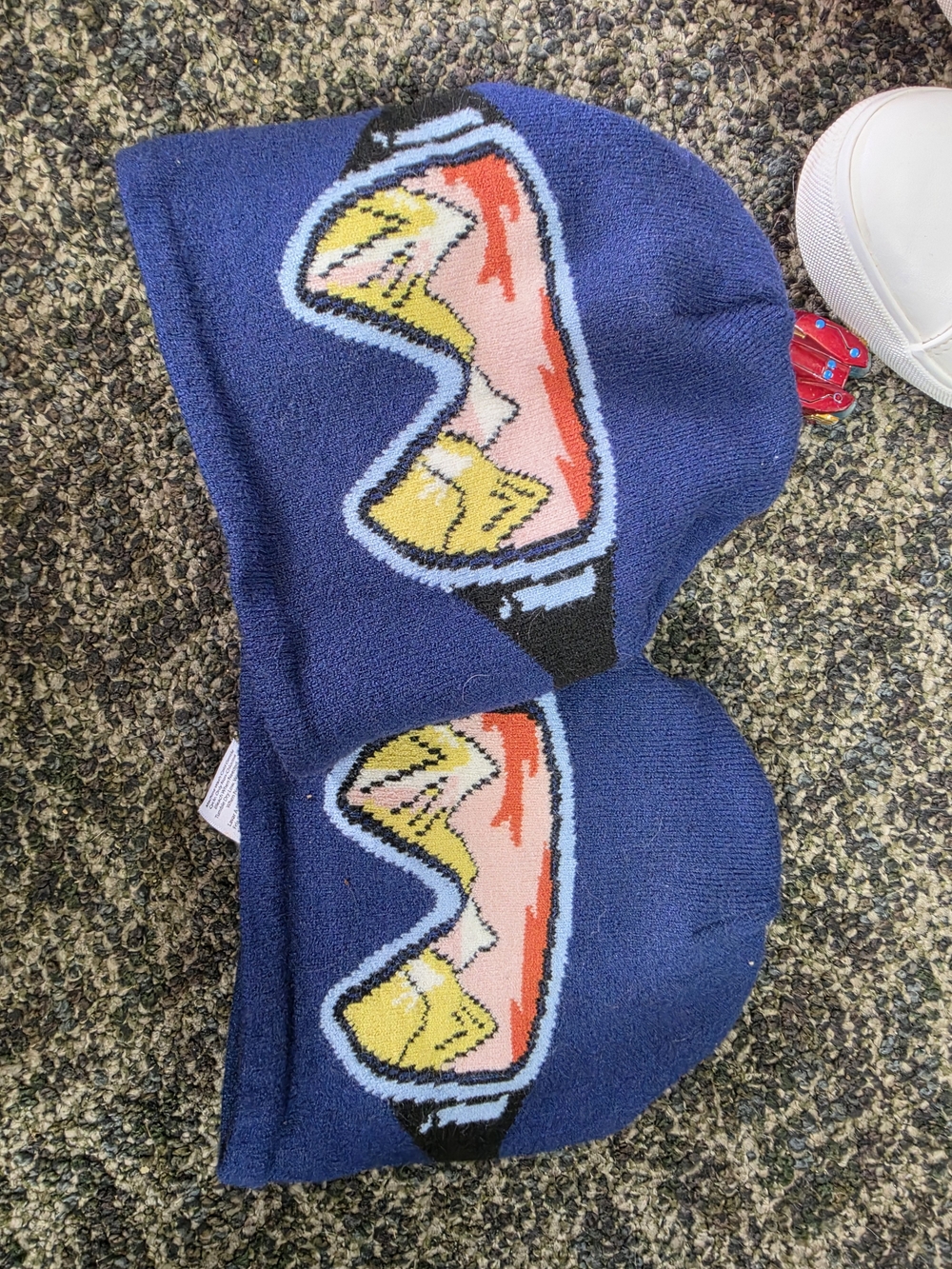 Men's Navy Ski Mask Balaclava with Graphic Goggles